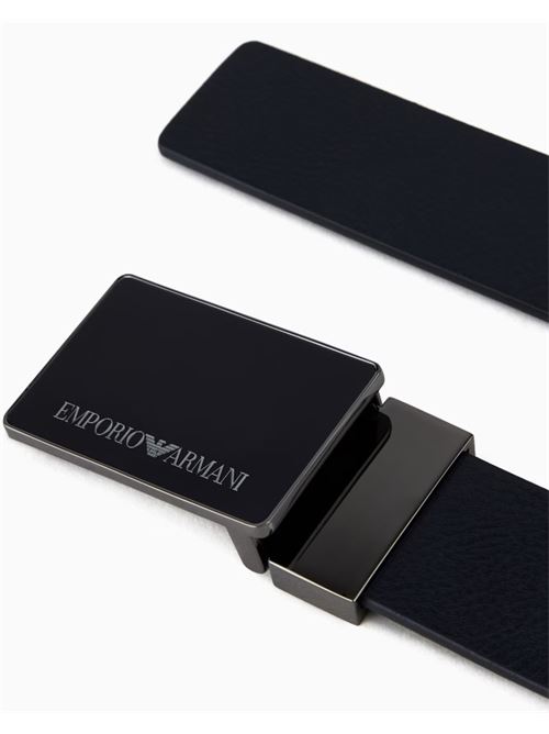 GRANINATED LEATHER BELT WITH PLATE Emporio Armani | Y4S427 YTU7J.84866